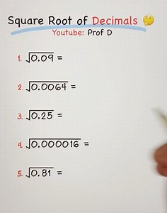 488K views · 12K reactions | Basic Math: Square Root of Decimals  | Prof D | Facebook