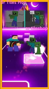 Who Is more Dangerous Steve or Alex - Tiles Hop shorts #minecraft #loop #animation #meme