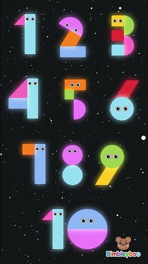 Numbers with Shapes | Learn to Count 1-10 | Fun Kids Song | Bimbleyboo #kidssongs #shorts