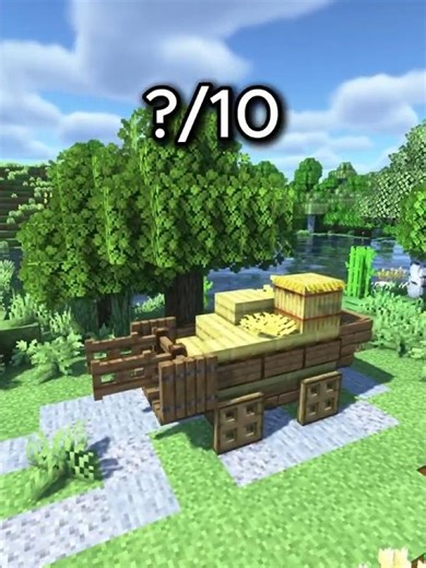 Minecraft Hay Cart Build🌾Easy Farm Decoration Idea