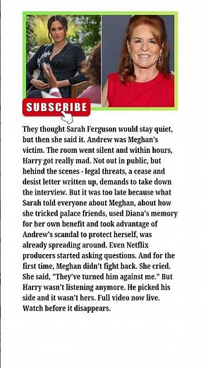 1 Min Ago: Royal Family Stunned! Sarah Ferguson Reveals New Claims About Meghan’s Soho House Days