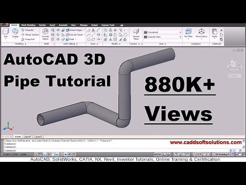 AutoCAD 3D Pipe / 3D Piping Tutorial