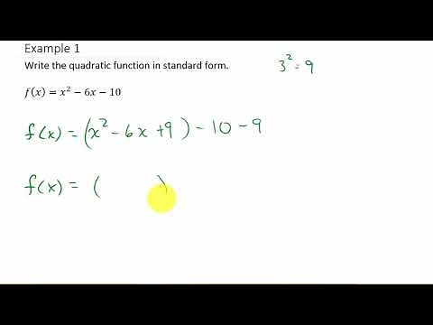 Convert Quadratic Equation To Standard Form Example 1