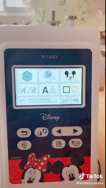 this was such a big purchase but I’m in LOVE 🤍 which character should I do first?? #disney #embroiderymachine #smallbiz