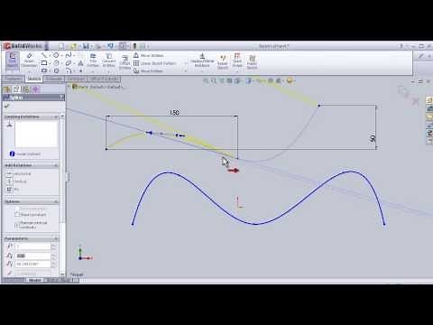 15- SolidWorks Sketch TUTORIAL: SPLINE