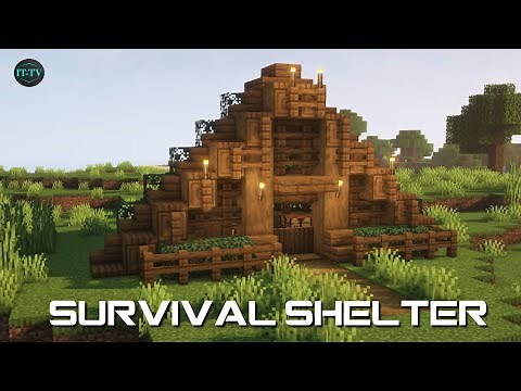 Building A EASY SURVIVAL SHELTER In Minecraft - TUTORIAL