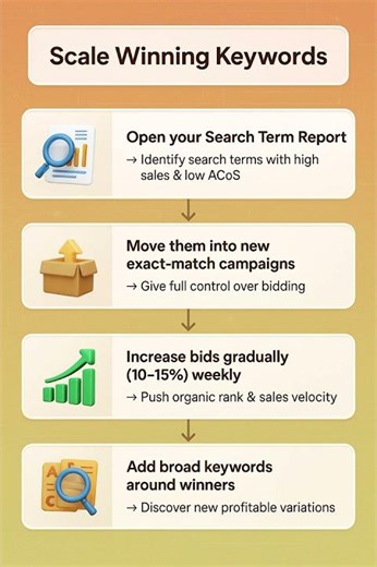 Scale winning keywords on amazon ppc advertisement campaigns