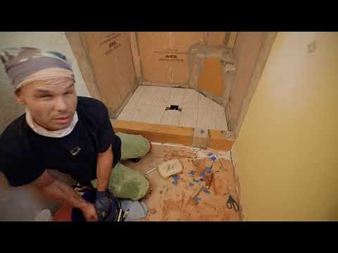INSTALLING LARGE TILES ON SHOWER FLOOR (TUTORIAL)