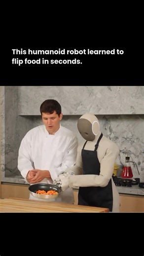 AI updates | Tech News on Instagram: "This is NEO 1X, a full-size humanoid robot from 1X Technologies, and it just learned a new kitchen skill almost instantly. NEO isn’t pre-scripted for one task. It uses vision and a large language model to understand its environment, follow natural instructions, remember context, and pick up new behaviors on the fly from tidying rooms and folding laundry to organizing shelves and now handling a frying pan. Built with a soft, tendon-driven body for safe use ar