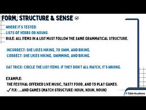 SAT Reading & Writing | Domain: Standard English Convention | Parallel Structures Explained