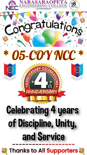 National Cadet Corps (NEC College) on Instagram: "Our College NCC Unit Completed 4 years of NCC service. stepping into the 5th year with pride and responsibility. Thankful to the management, Principal, and all cadets for their constant support. Jai Hind 🇮🇳 #ncc #instagramreels #viralvideos #army #indianarmy"