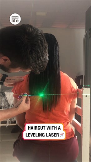 577K views · 1.3K reactions | Husband Gives Wife Haircut With Levelling Laser ✂️ | Lessons Learned In Life | Facebook