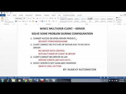 Solve problem WINCC SERVER IS NOT AVAILABLE in project wincc multiuser Server client