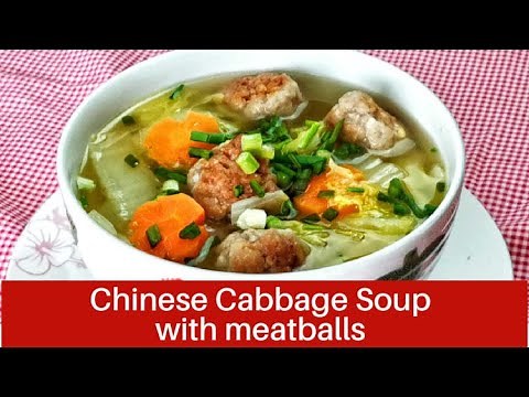 Chinese cabbage soup with meatballs - How to make easy Chinese soup