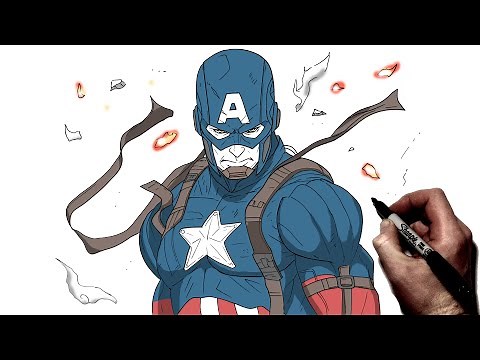 How To Draw Captain America | Step By Step | Marvel