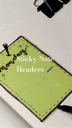 ✨️Easy sticky note header ideas you’ll love💡#studyvlog #notetaking #shorts #studywithme #aesthetic