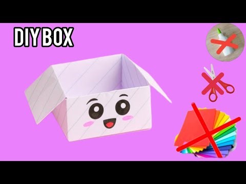 No Glue Origami Box | Easy Paper Craft for School | DIY Paper Box