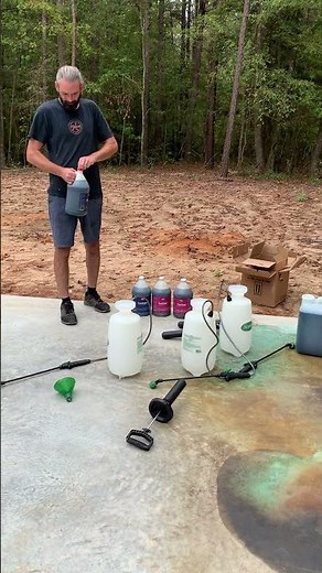 Acid staining the concrete slab foundation (Three Colors)