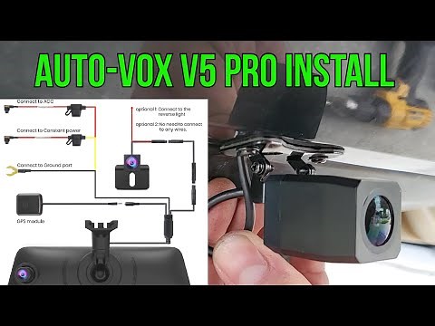 How to mount and install Auto-vox V5 pro Dashcam backup camera
