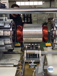 Large electric motor stator production manufacturing line This automatic stator production line including paper inserting machine, coil winding machine, coil winding inserting machine, lacing machine, forming machine and testing machine. Nide can supply full package of motor stator automatic production machine or line for different motor types, like BLDC, pump motor, car motor, induction motor, 3 phase motor ect. This stator production line including paper inserting machine, coil winding machine