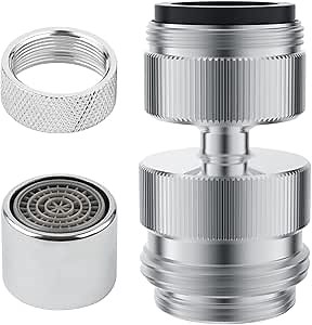 Hibbent Sink Faucet to Garden Hose Adapter Kit, Faucet Adapter to Garden Hose with 15/16 Inch Male Thread, 360-degree Swivel Sink Attachment - Chrome Finished