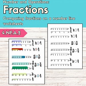 Comparing fractions on a number line worksheets