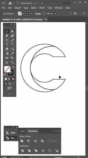 Illustrator Tutorial | C Letter Logo Design | How to make logo design in Adobe Illustrator CC
