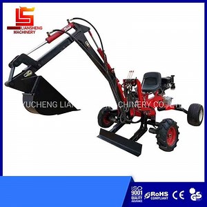 [Hot Item] 9HP Mini Backhoe Loader Towable Back Hoe ATV Backhoes Mini Wheels Digging machine with Walking Power