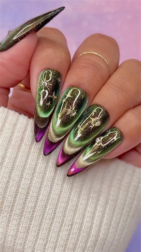 Daily Charme Official on Instagram: "💙 FLASH SALE: 25% OFF New Year's Nails - This Weekend Only! 🎆 Save on 250+ must-haves to shine into 2026 🤩 Use code COUNTDOWN to save at DailyCharme.com 🛍️ Promo ends 12/22/25 at 12pm PST 💙 Cool Cat Eye Triple French Tips Nails 🌈✨🧲 A bold, magnetic twist on classic French tips using festive cat eye shimmer! 😍Comment "CAT EYE" for the 🔗 to everything you need to recreate this look! Save & share for trendy nail inspo! 💅 Using @daily_charme: ❤️ 𝗡𝗘𝗪