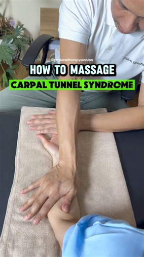 You don’t need fancy tools to ease wrist pain. This simple self-massage technique can help release pressure on your median nerve, improve blood flow, and reduce tingling or numbness caused by carpal tunnel syndrome. Try it daily for lasting relief and comfort. #fblifestyle #carpaltunnelsyndrome #virals | Physical Therapy Session