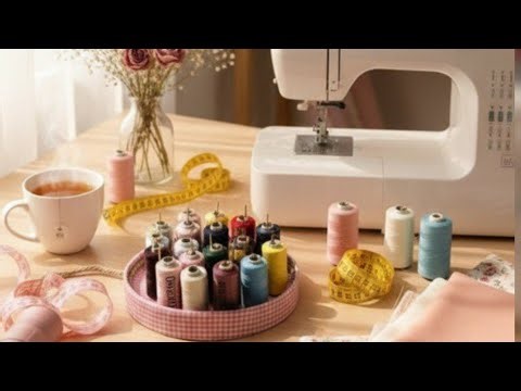 DIY Thread and Spool Organizer | Easy Sewing Desk Stand Using Fabric, Cardboard & Jute Rope