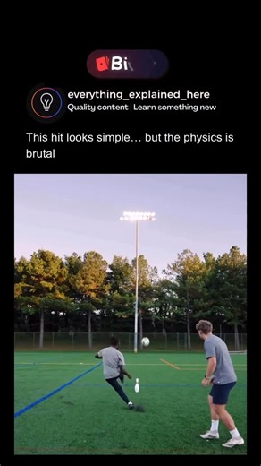 Explainer Hub on Instagram: "When the bat strikes the bowling pin, it’s not just strength doing the damage — it’s physics. A fast-moving object carries kinetic energy, which depends on speed much more than weight. Even a small increase in swing speed massively increases the force transferred on impact. The pin is stationary, so it absorbs the entire energy in a split second. Because the contact area is small, the pressure becomes extremely high, causing the pin to break or launch instantly inste