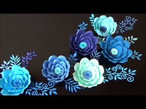（画用紙）簡単で綺麗なペーパーフラワーの作り方（青）【DIY】(Drawing paper) Simple and beautiful paper flower Blue