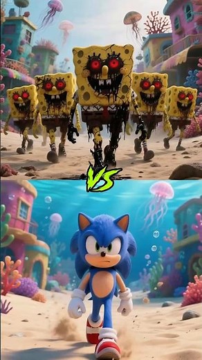 SpongeBob.exe VS Sonic, Knuckles, Tails, Super Sonic, Metal Sonic, Amy Rose, Rouge The Bat, Shadow⚡