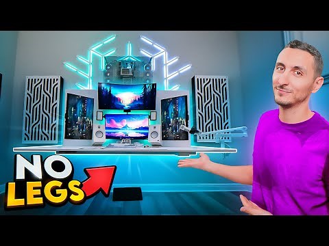 I Built The Ultimate Floating Desk Setup - Full Setup Tour