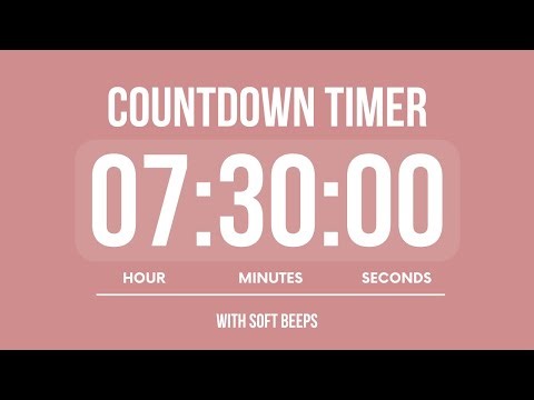 7 HOURS 30 MINUTES COUNTDOWN TIMER ⏳ WITH SOFT ALARMS 🌸