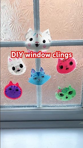 DIY window clings 🌈 easy kids craft inspired by the new Gabbys dollhouse movie