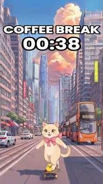 1 Minute Coffee Break ☕ Friday Groove Pop Energy | Quick Relax Timer | Lofi Cat