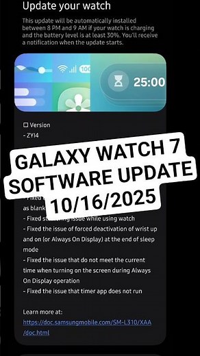 New Samsung Galaxy Watch 7 Software Update Now Available!