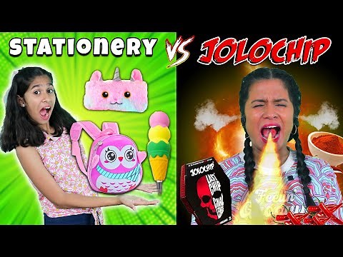 🔥 JOLO CHIP🔥 VS STATIONERY CHALLENGE | Pari's Lifestyle