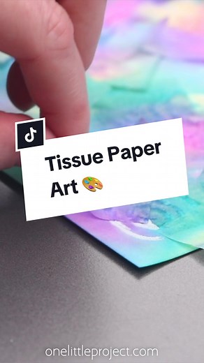 Discover the magic of tissue paper art! This process art project for kids is SO EASY to do, and the results are so pretty! It’s an easy enough craft for young kids to do themselves, but it’s also a lot of fun for experienced artists. 🎨💦 To make this tissue paper art you'll need: White Cardstock Bleeding Tissue Paper White Oil Pastels Scissors Baking Sheet Spray Bottle #tissuepaper #artsandcrafts #artproject #artideas #crafty #craftidea #kidscraft #papercraft #papercrafts