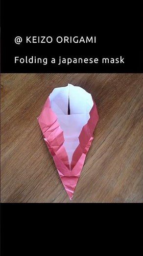 Folding a Japanese mask 👺 #origami