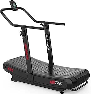 Curved Manual Treadmill - 8-Level Resistance Adjustment & LCD Display, Non-Electric Fitness Equipment for Home/Gym, Cardio & Anaerobic Training (Commercial Grade)