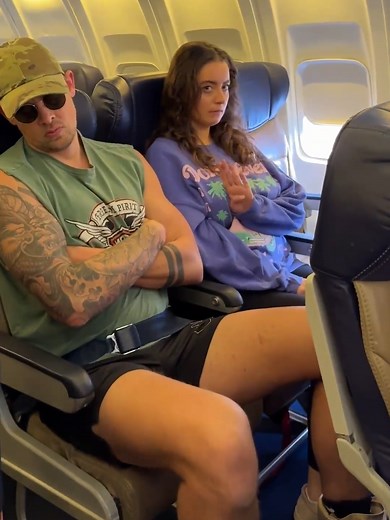 Girl Signals for Help on Plane