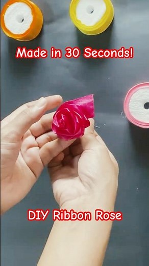 DIY Ribbon Rose in 30 Seconds | Easy DIY Flower with Needle & Thread