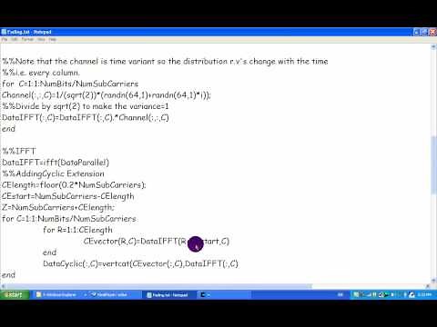 [OFDM Sim4] MATLAB Code for fading channel