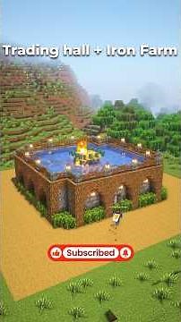 Villager Trading Hall with Iron Farm #minecraft #eye4steel #shorts