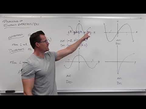 Properties of Functions - Increasing vs Decreasing (Precalculus - College Algebra 9)
