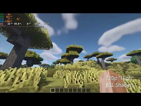 Intel Core I5-6200U+Intel HD 520 graphics | Test in Minecraft Java edition 1.18.2 with shaders