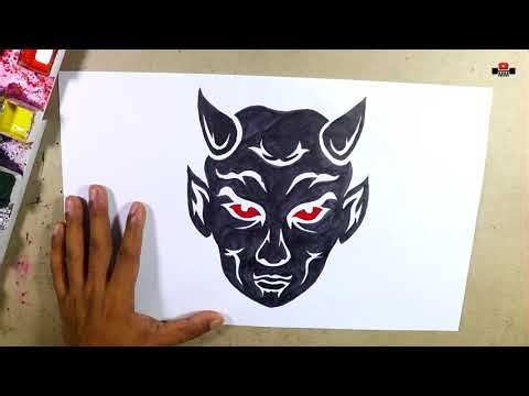 How to draw a Devil Face